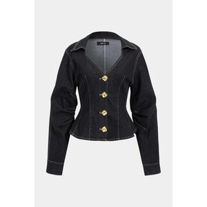 NWT Micas Denim Jacket with Gold Buttons